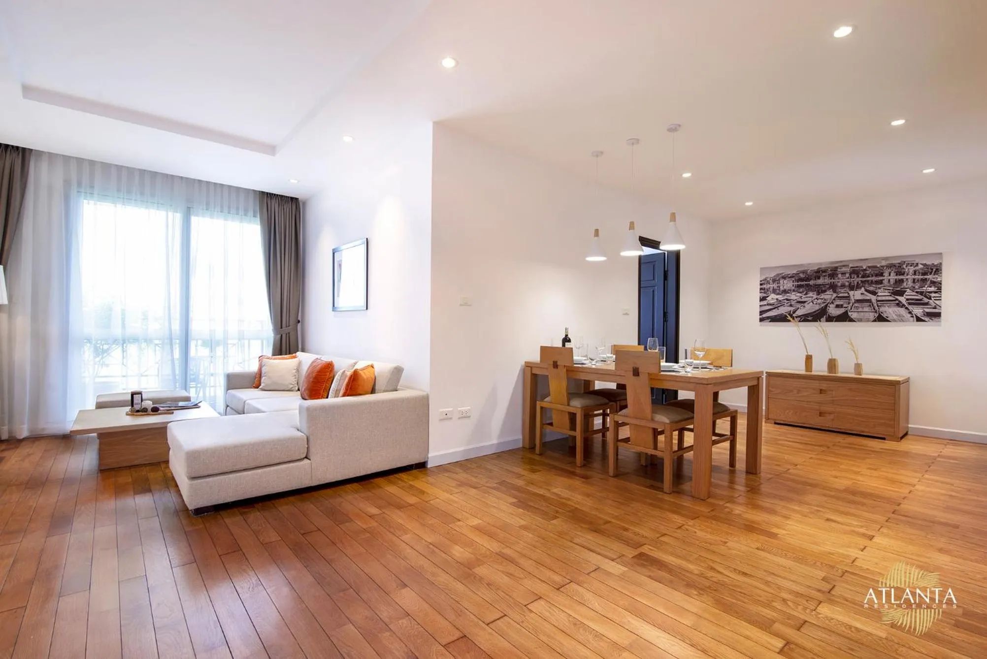 Living room in Atlanta Residences