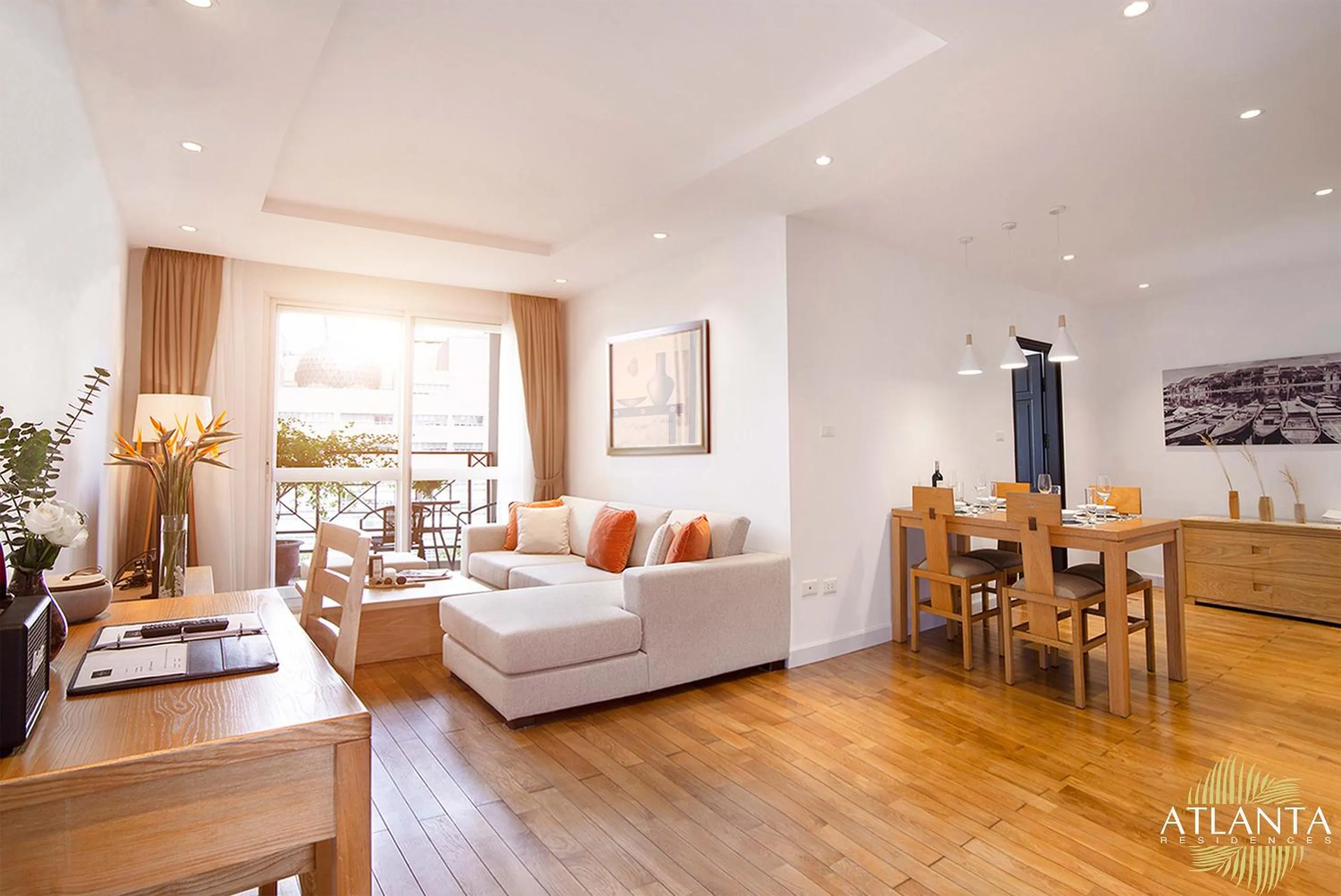 Living room in Atlanta Residences