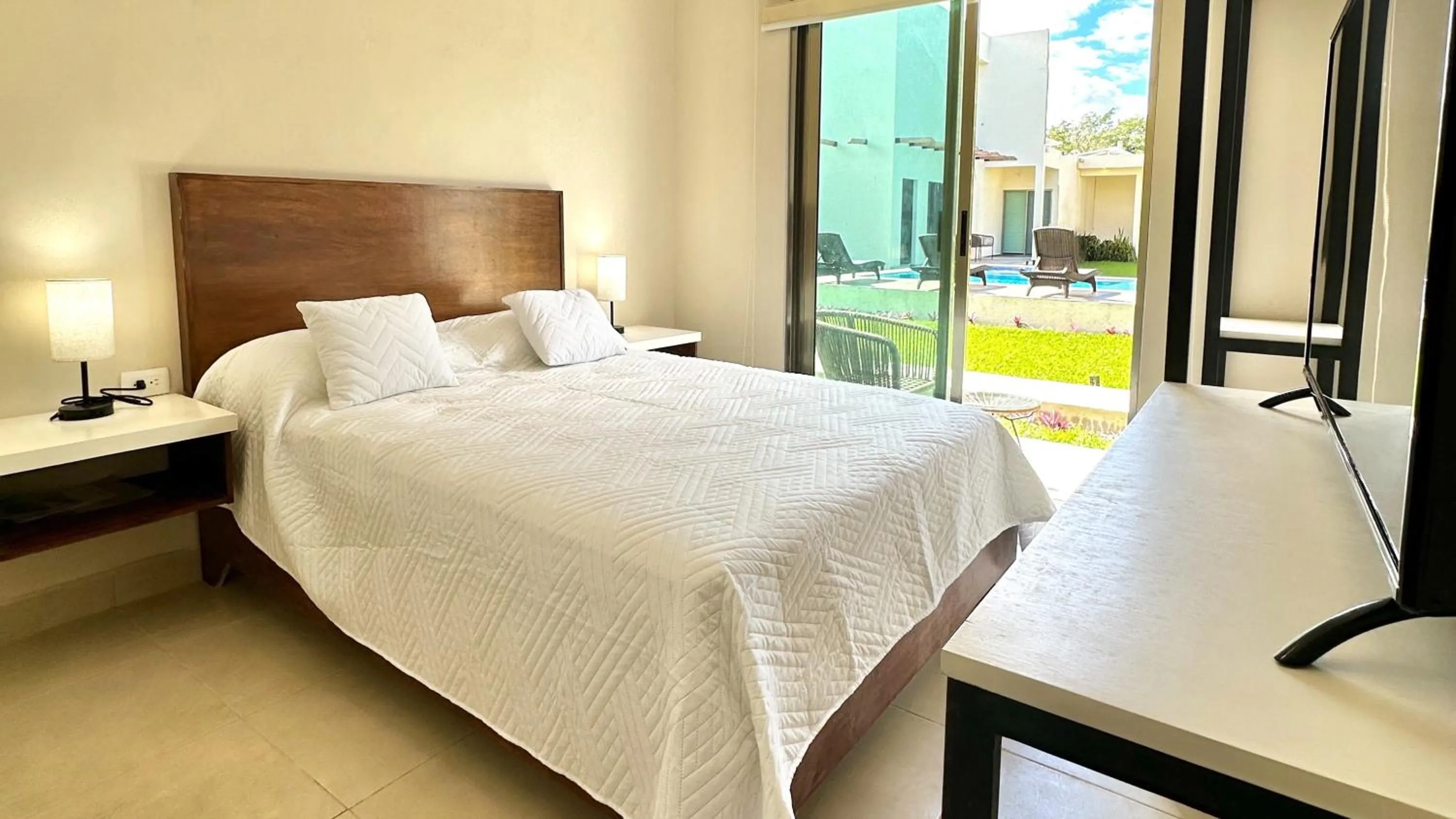 Bed in Villas Mar Turquesa Cozumel