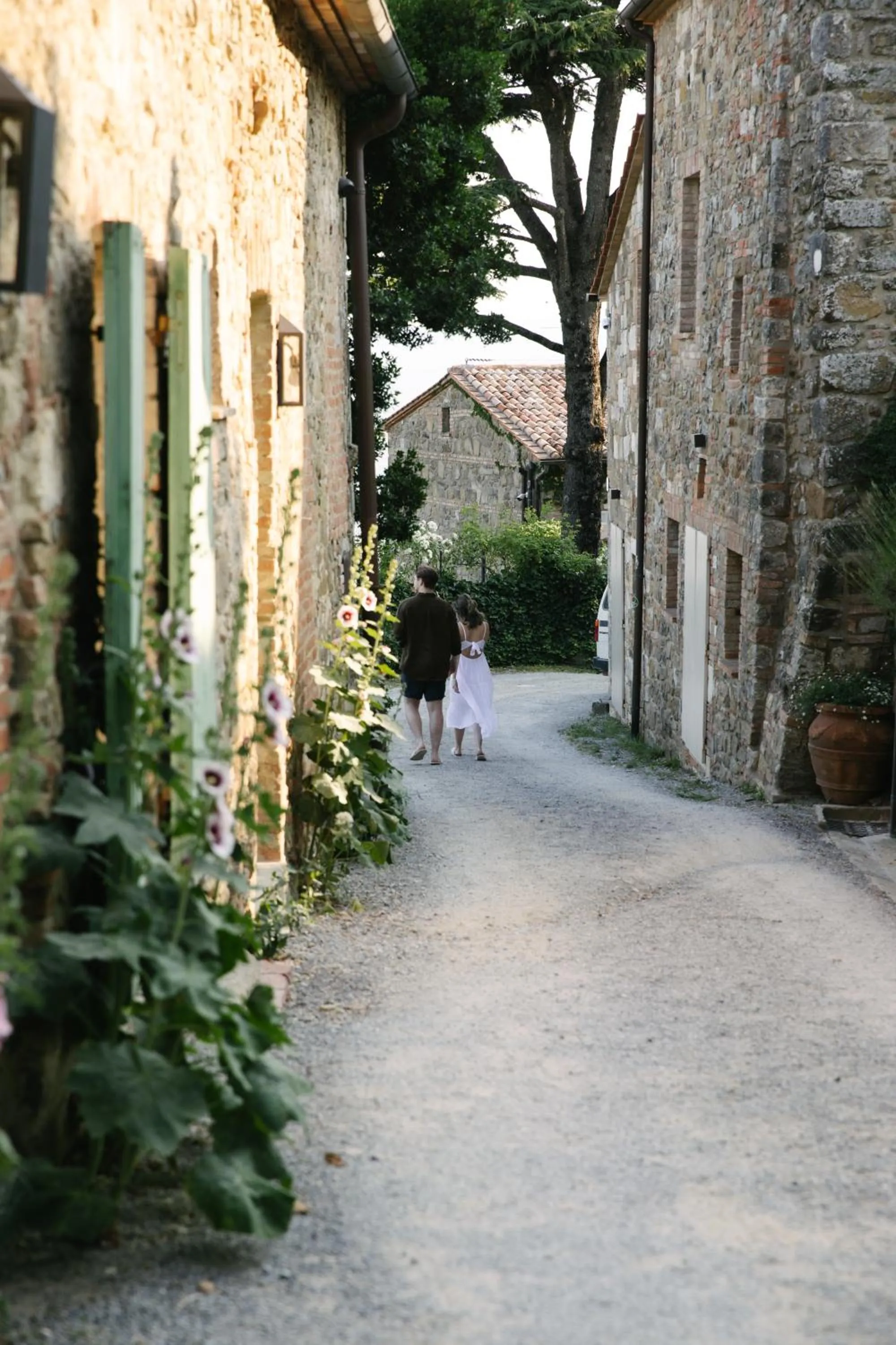 Quiet street view in Monteverdi Tuscany