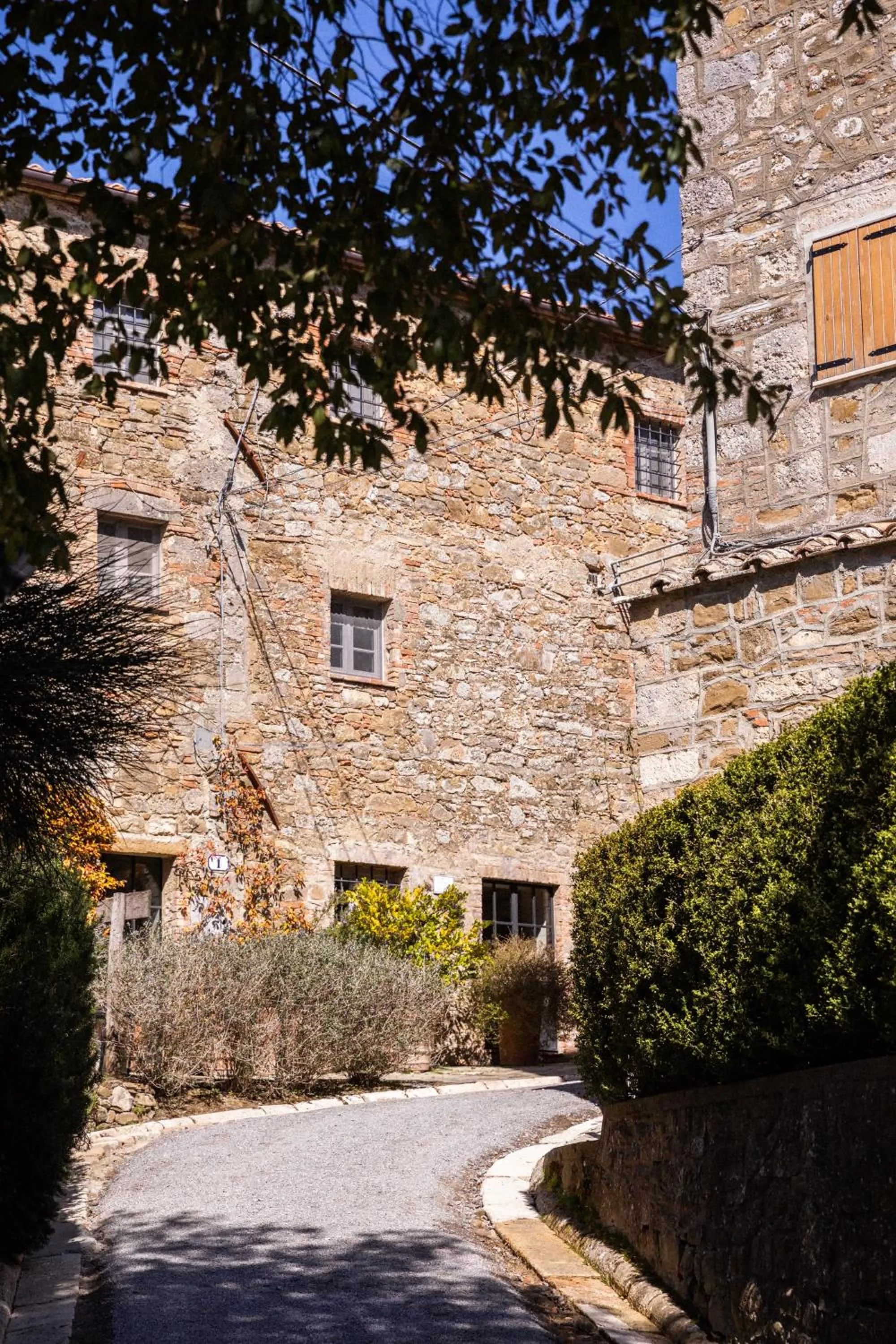 Quiet street view in Monteverdi Tuscany
