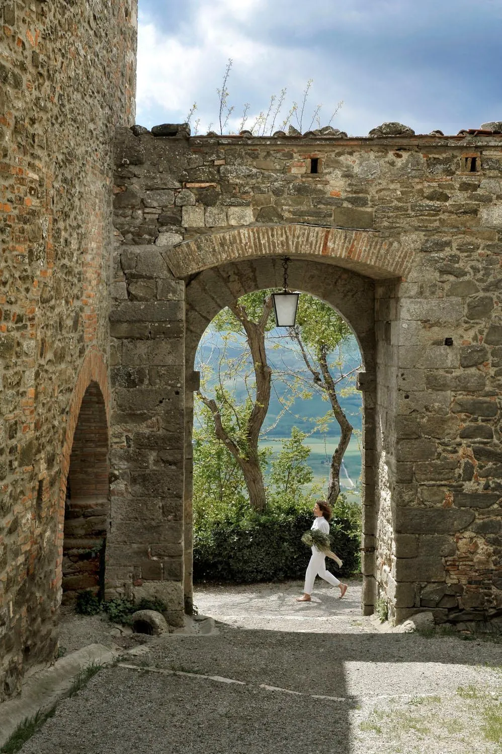 Quiet street view in Monteverdi Tuscany