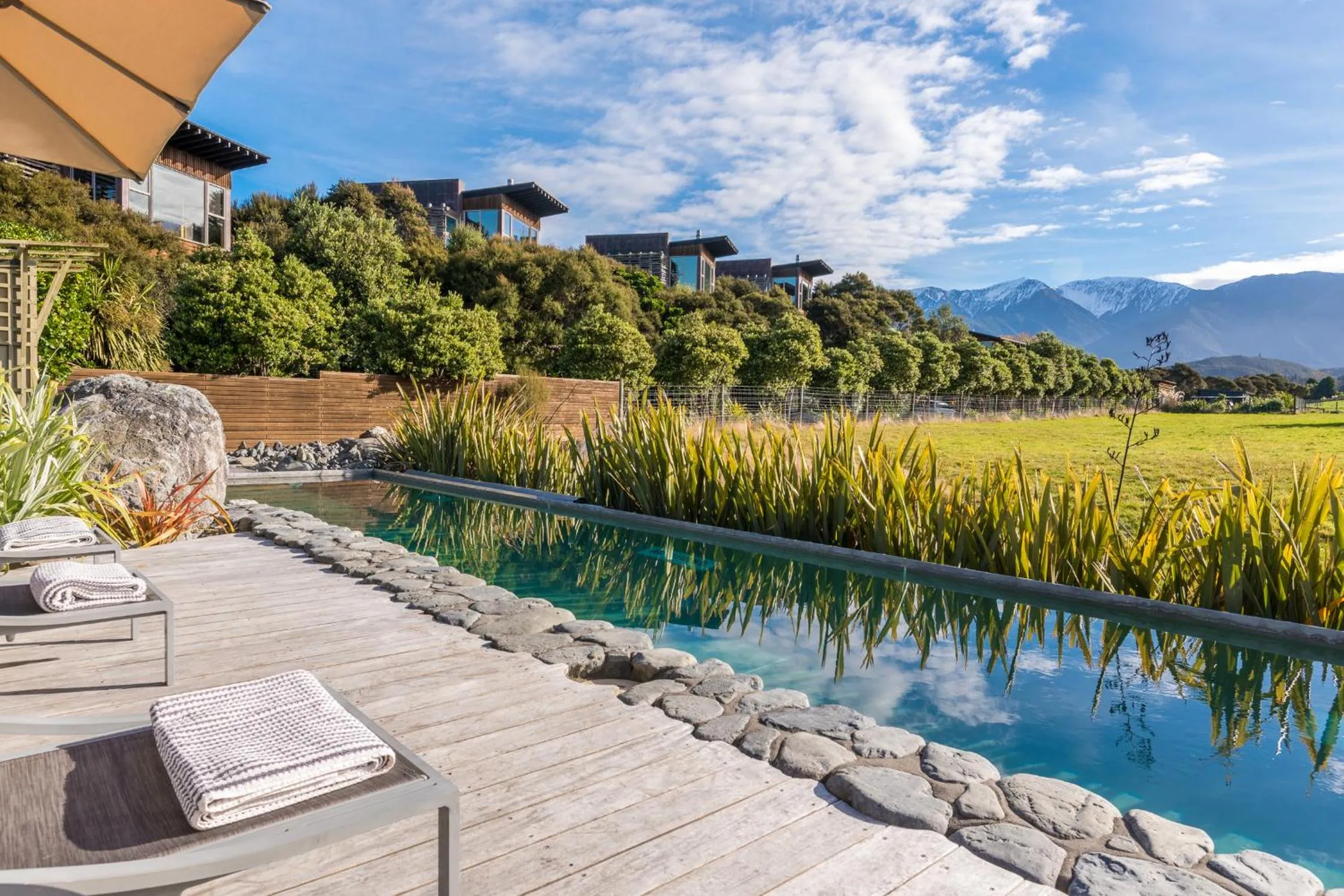 Swimming pool in Hapuku Lodge & Tree Houses