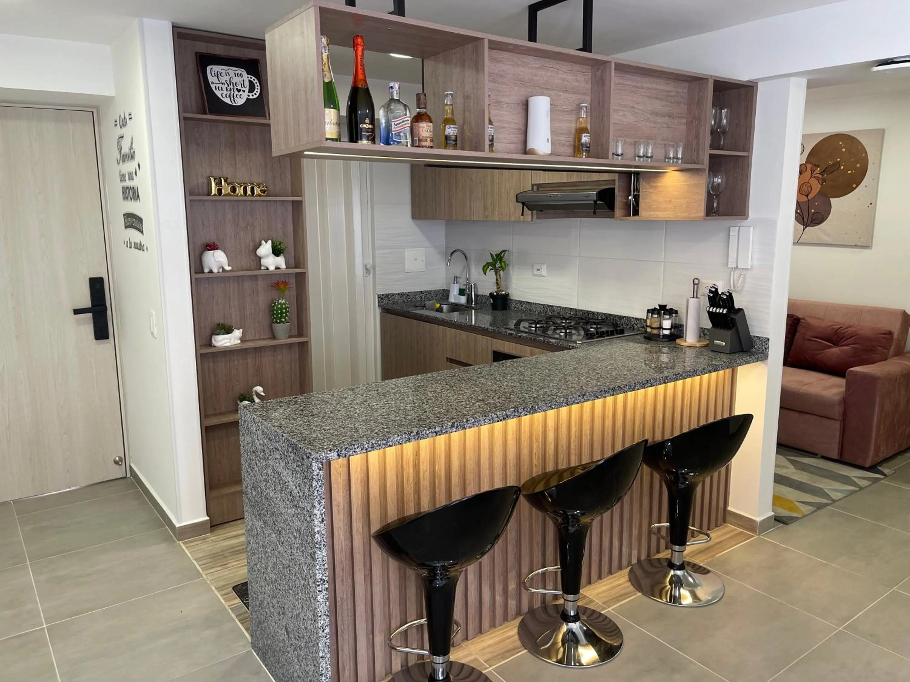 Kitchen or kitchenette in Acogedor apartamento cerca de clínica en F/blanca