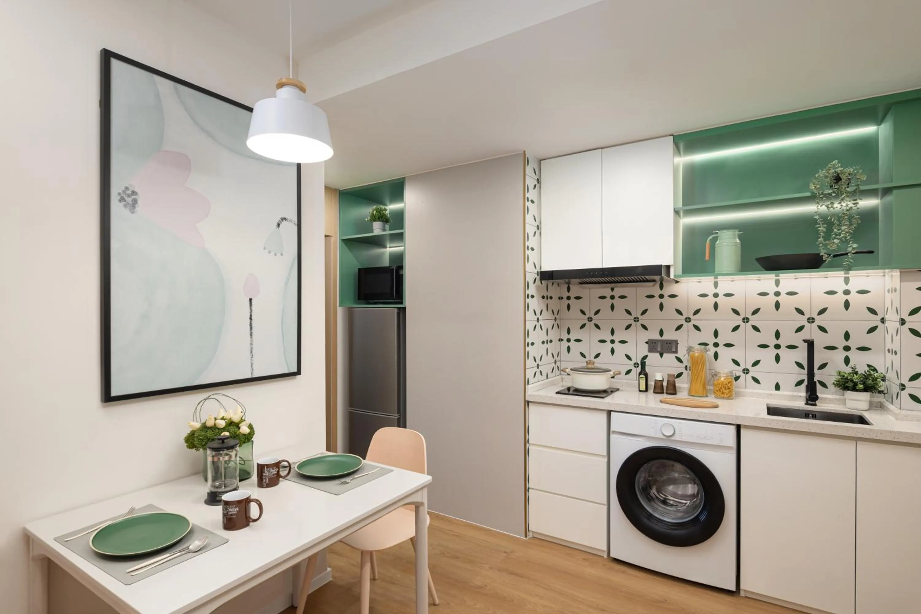 Kitchen or kitchenette in Adoor Suites Shenzhen