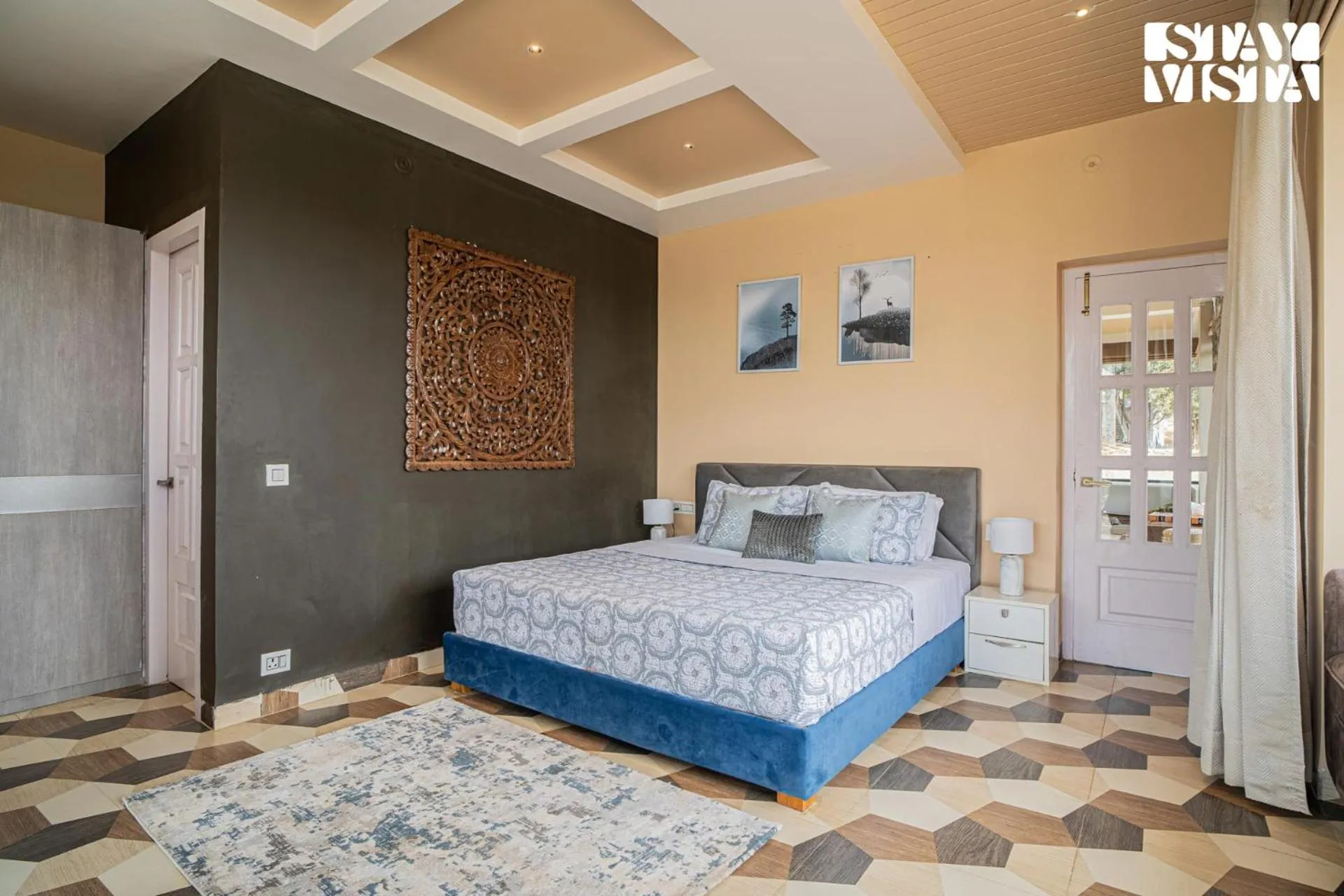 Bedroom, Bed in StayVista at Mountain Melody with Heater & Indoor-Outdoor Games