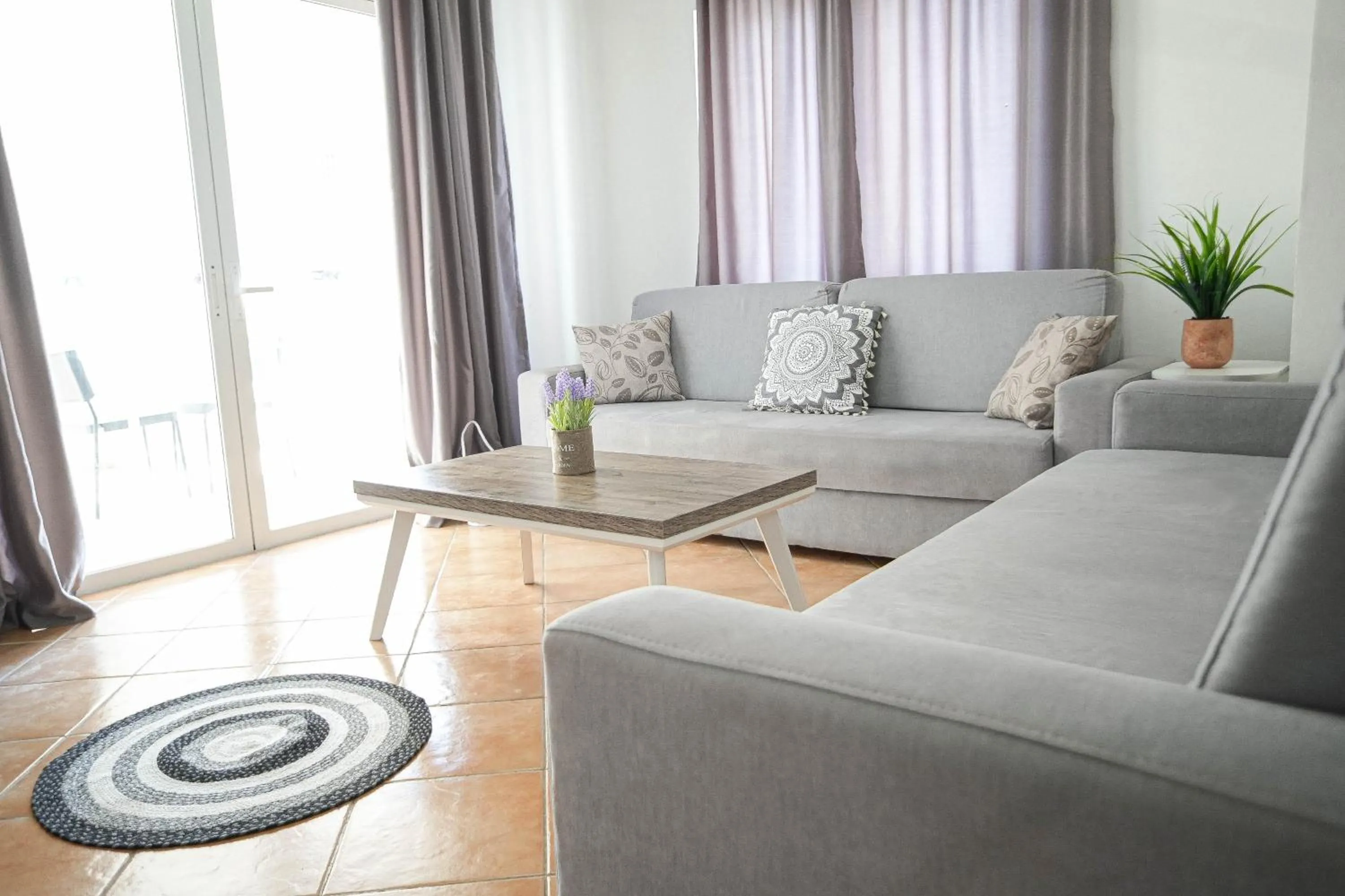Living room in Saranda Waterside Apartments