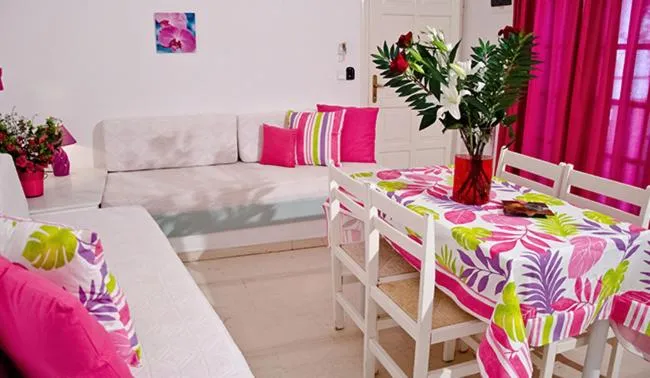 Seating area, Bed in Galini Studios and Apartments