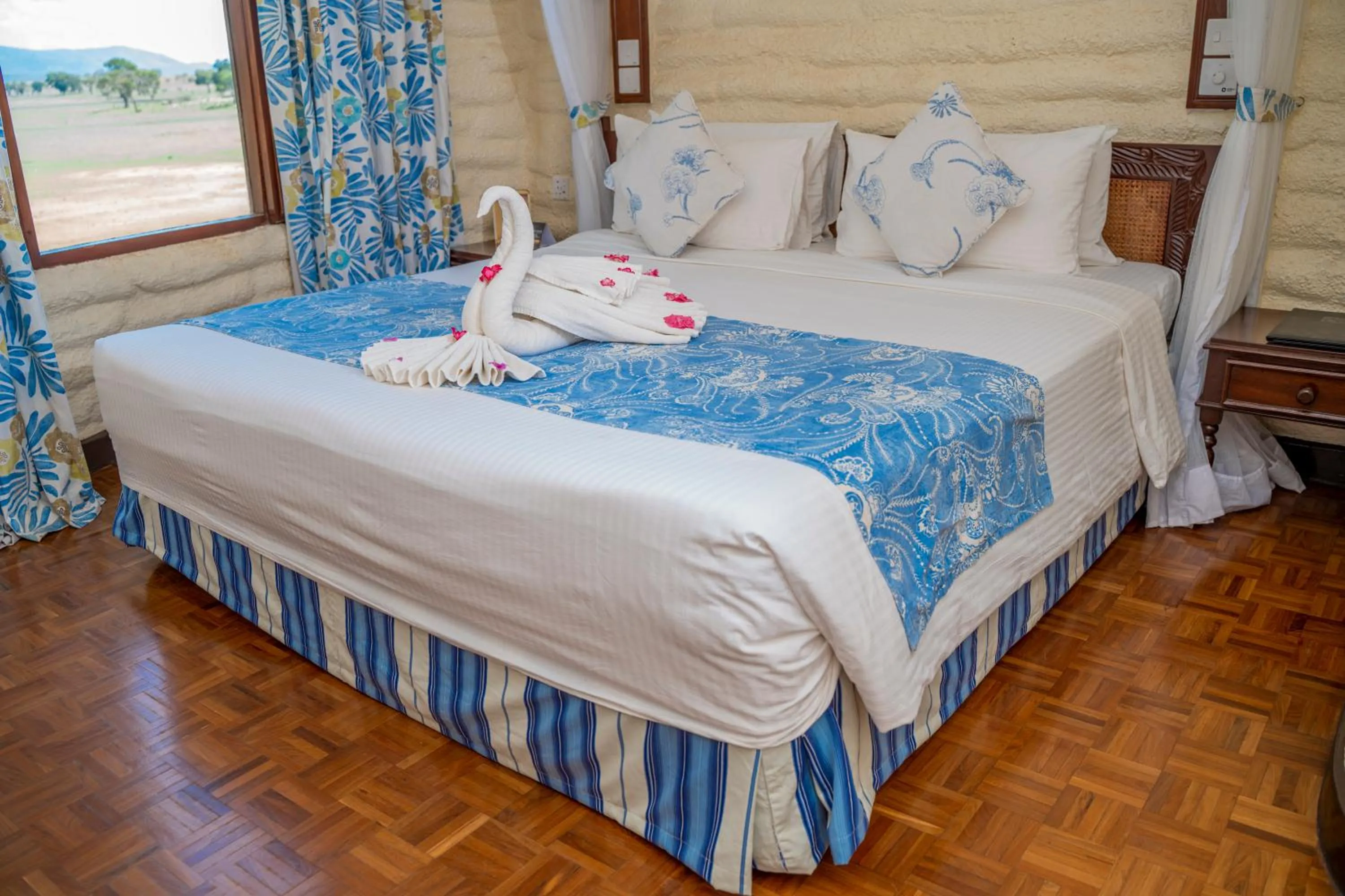 Bed in Salt Lick Safari Lodge