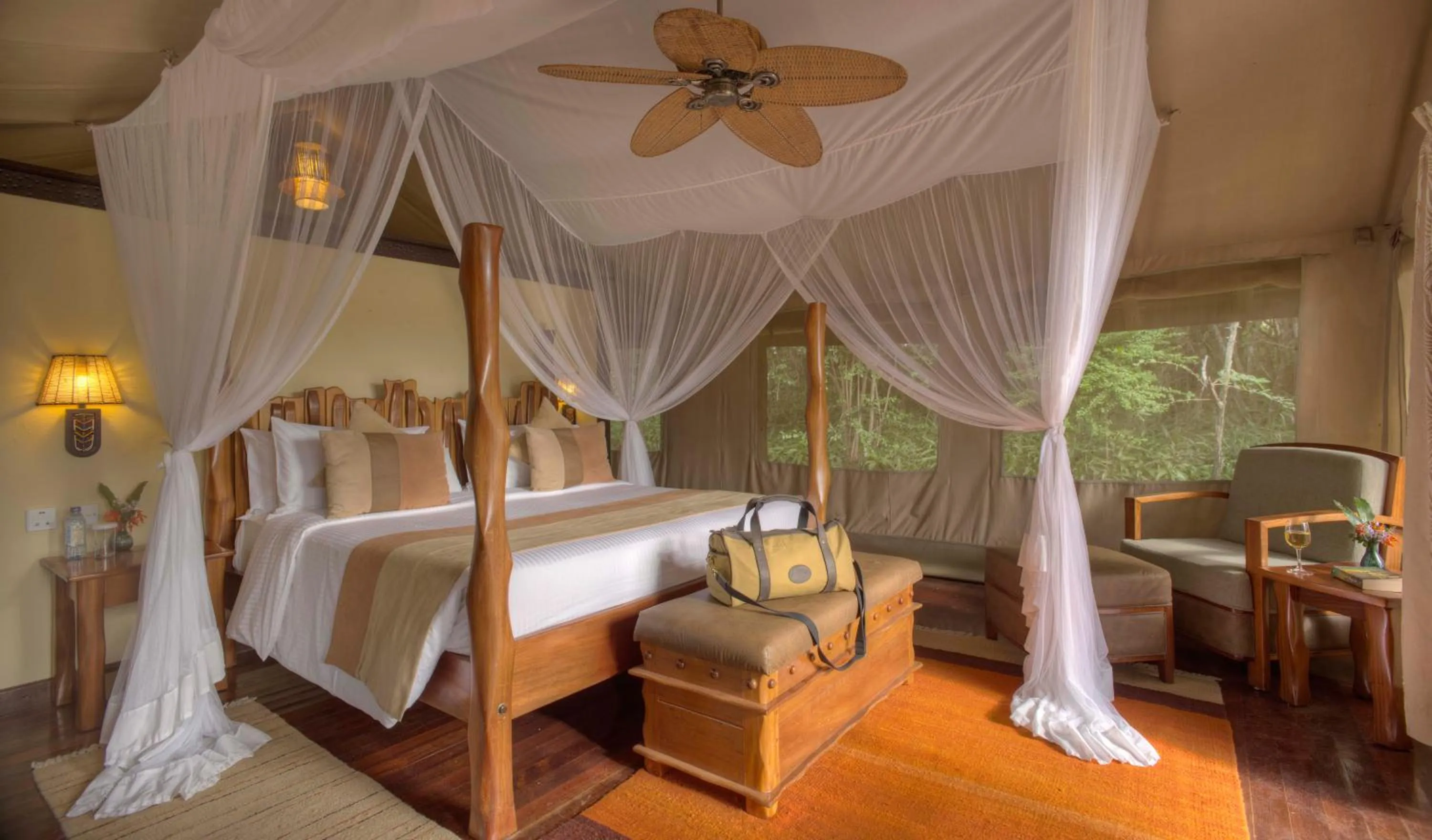 Bed in Sarova Mara Game Camp