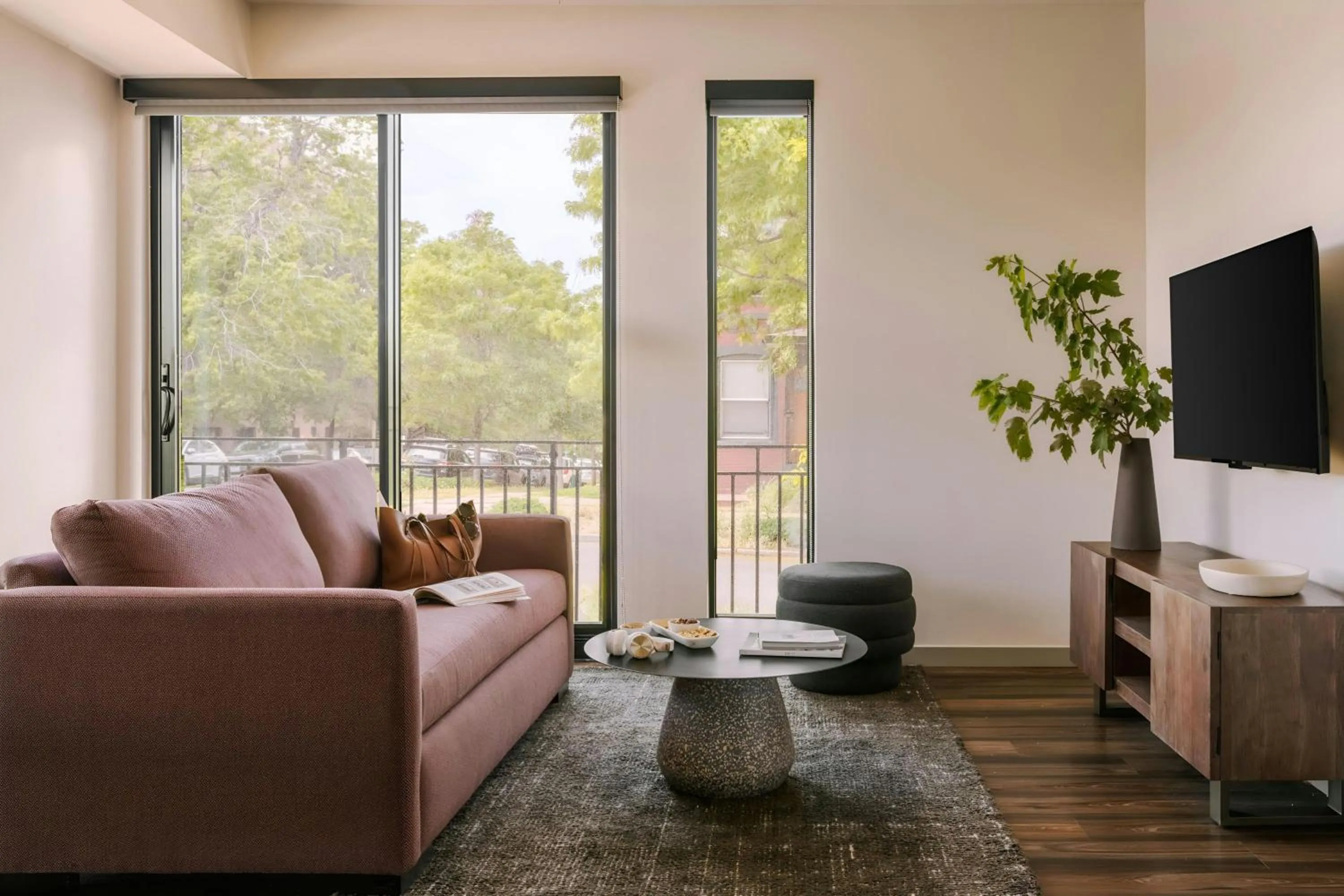 Living room in Sonder Skyline Apartments LoHi