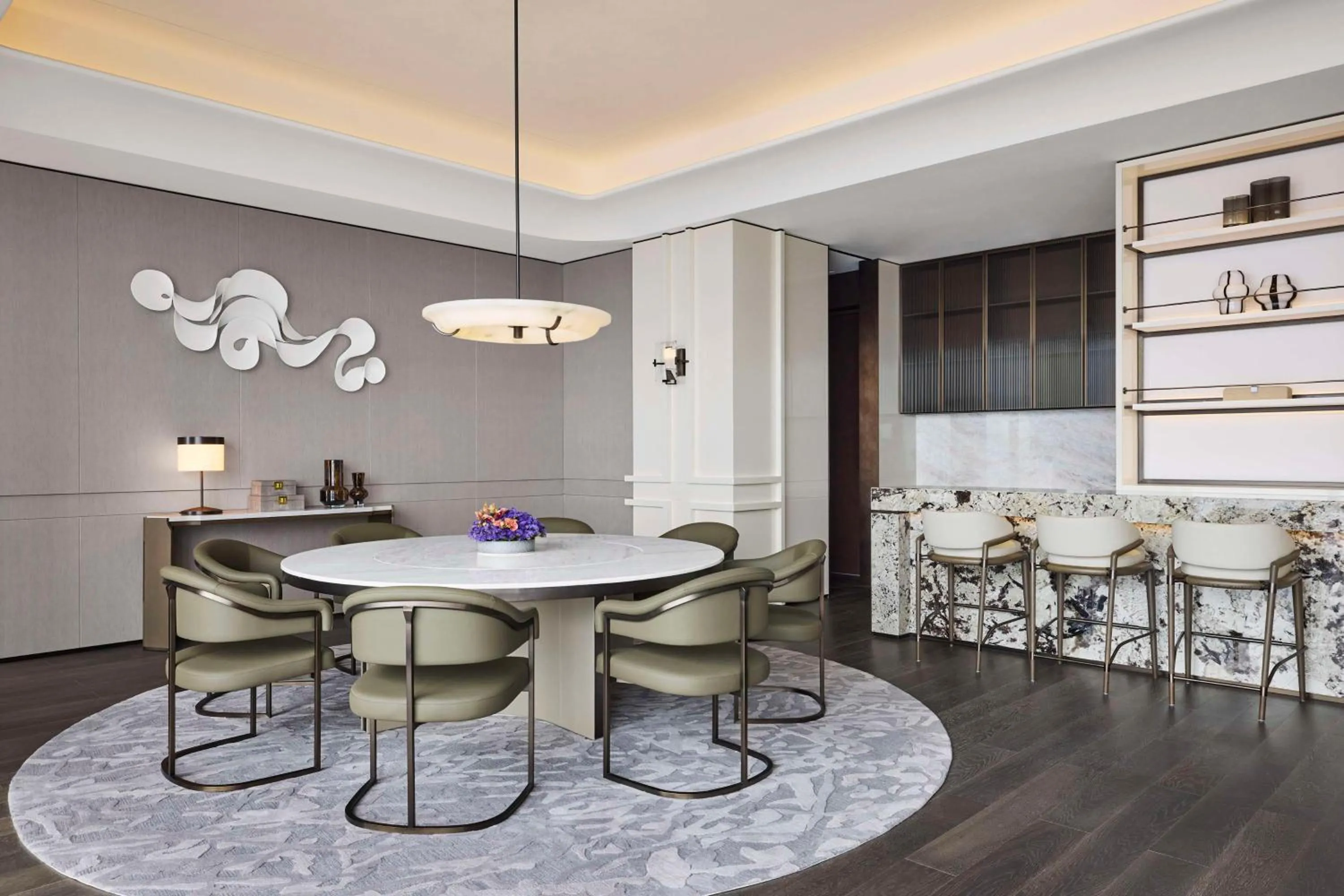 Living room in Conrad Chongqing - Indulge in the magical 8D city landscape