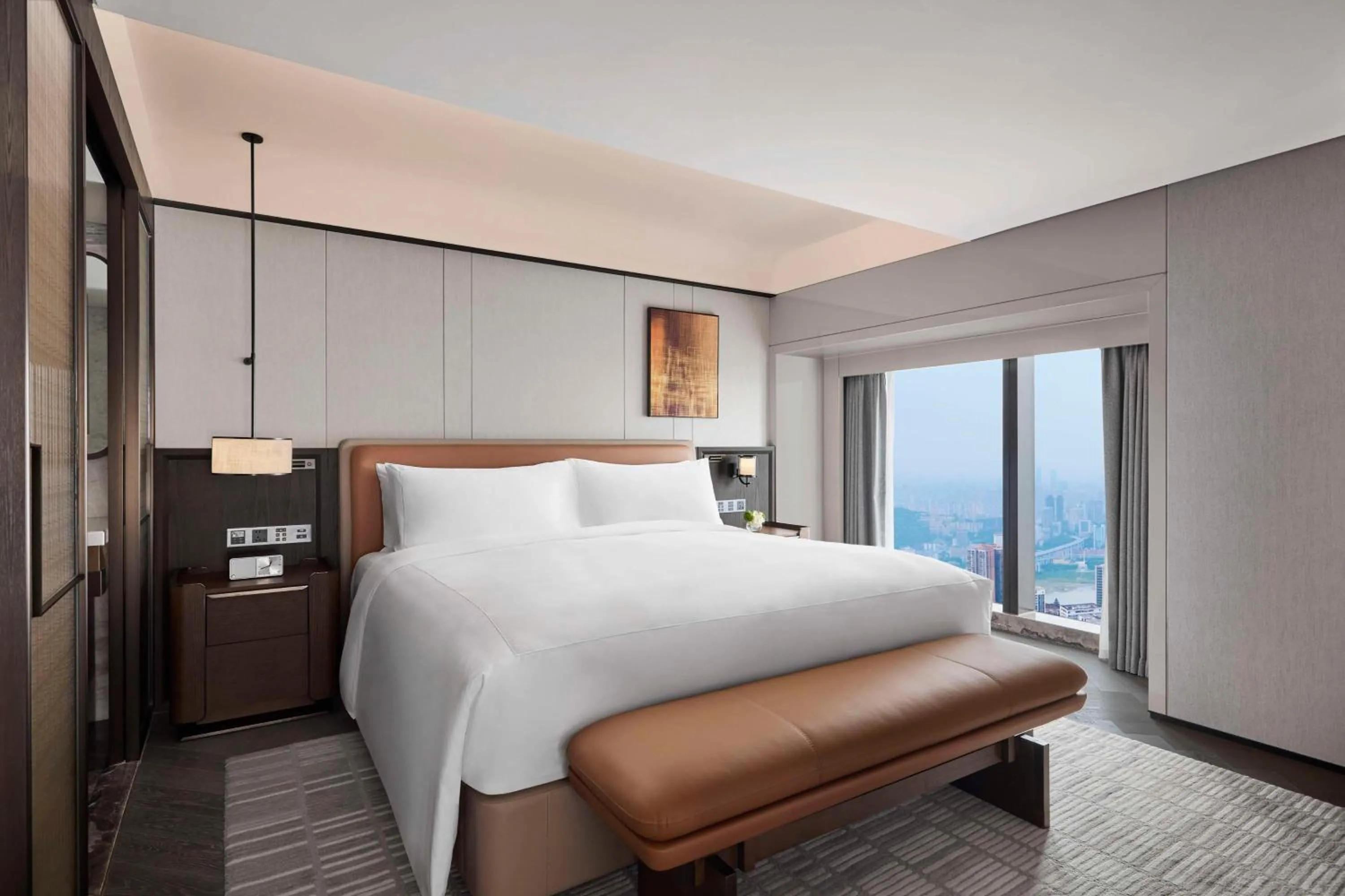 Bed in Conrad Chongqing - Indulge in the magical 8D city landscape