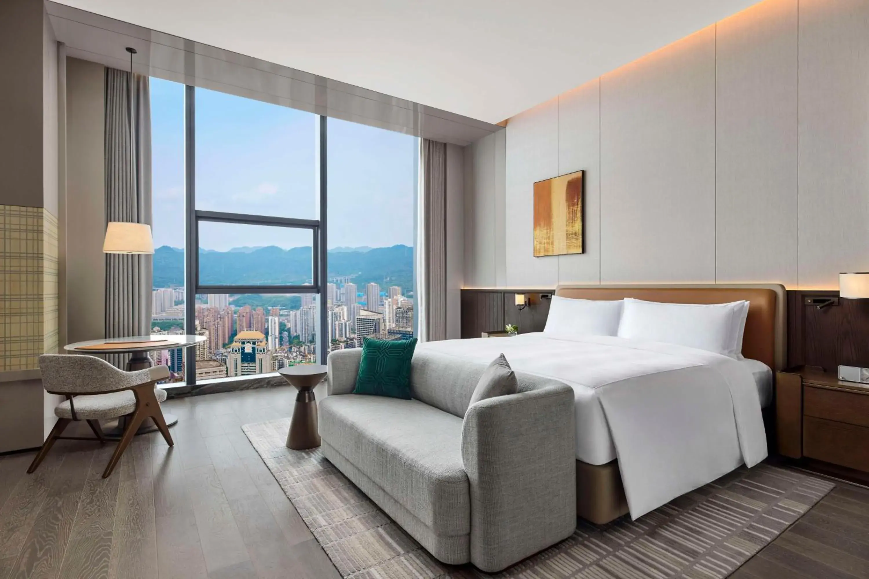 Deluxe King Room with City View in Conrad Chongqing - Indulge in the magical 8D city landscape Deluxe King Room with City View in Conrad Chongqing - Indulge in the magical 8D city landscape