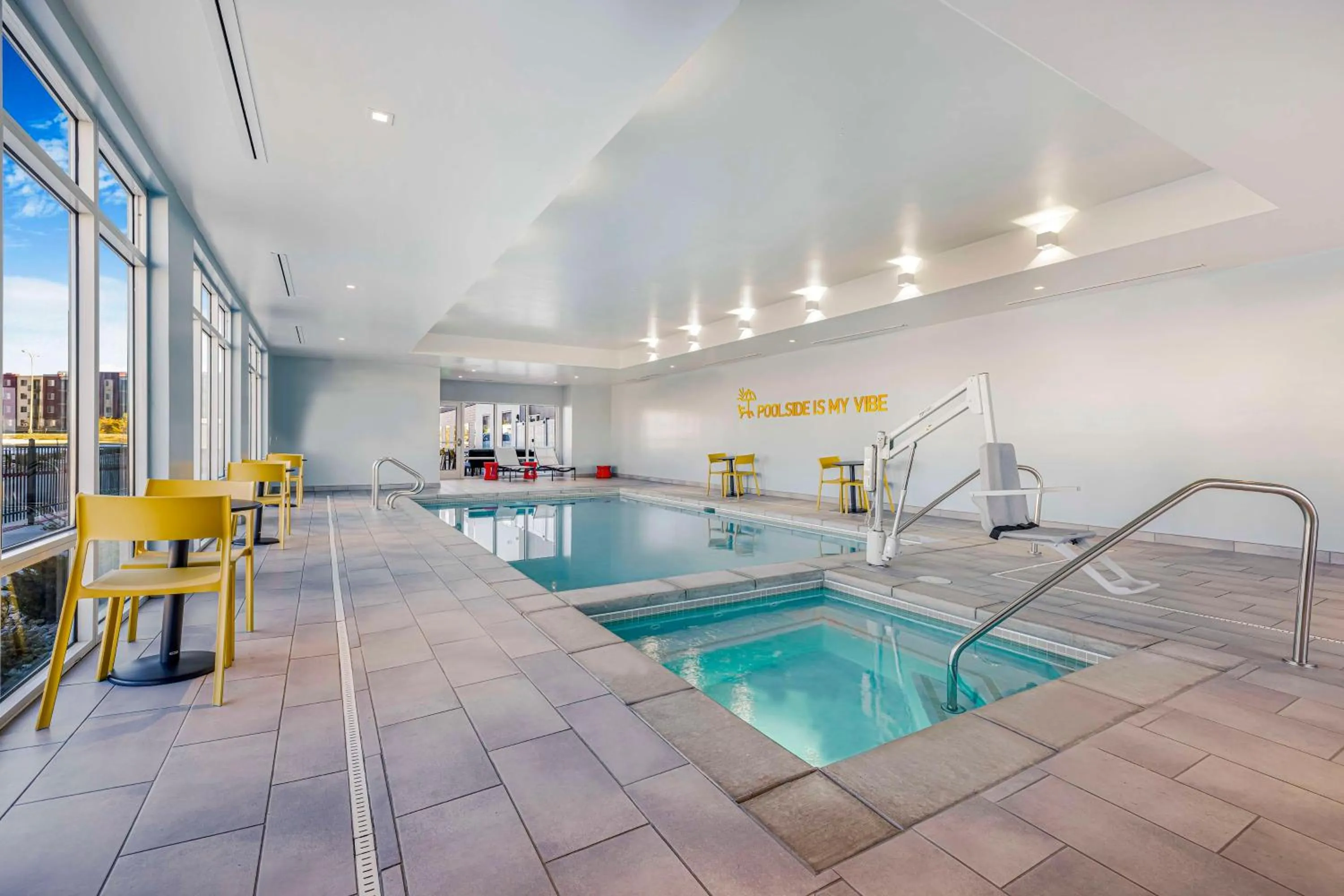 Pool view in Home2 Suites By Hilton Colorado Springs Airport