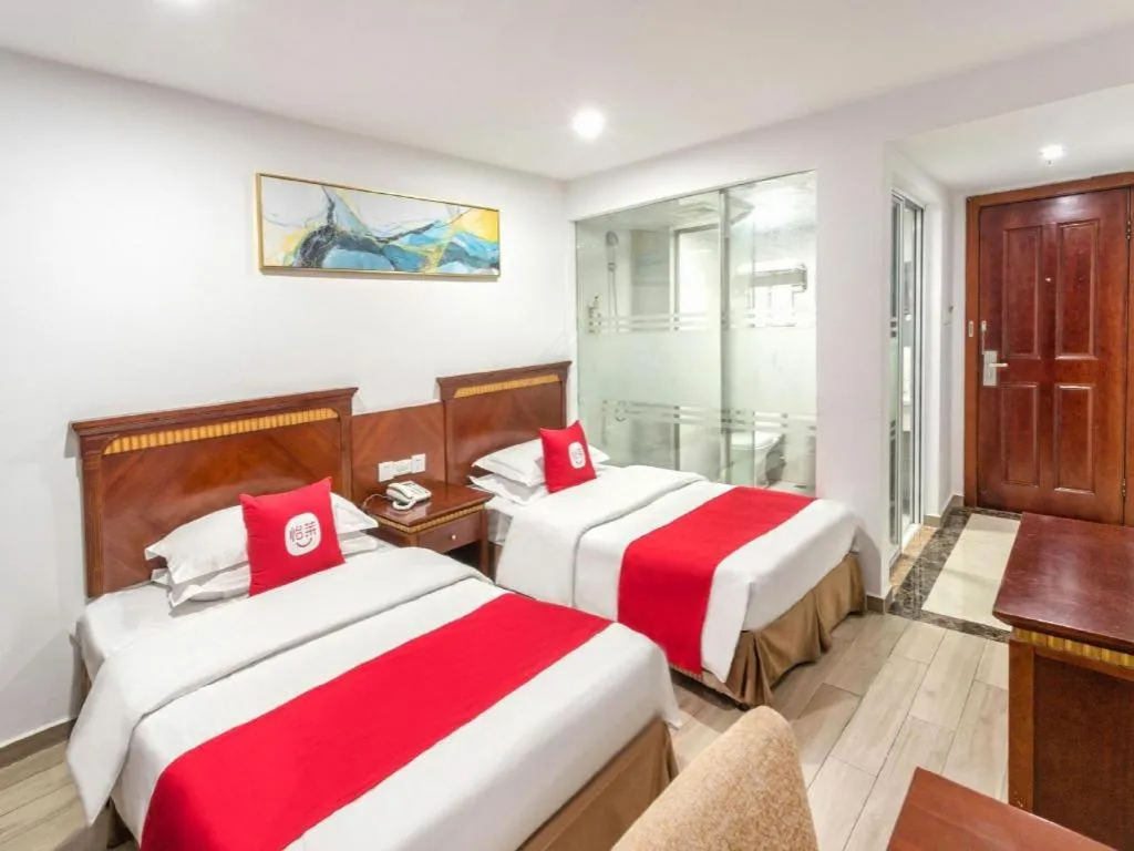 Bed in Nantong GuoDu Hotel