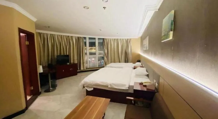 Bed in GreenTree Inn Shanghai Songjiang Xinqiao Jiuxin Road Express Hotel