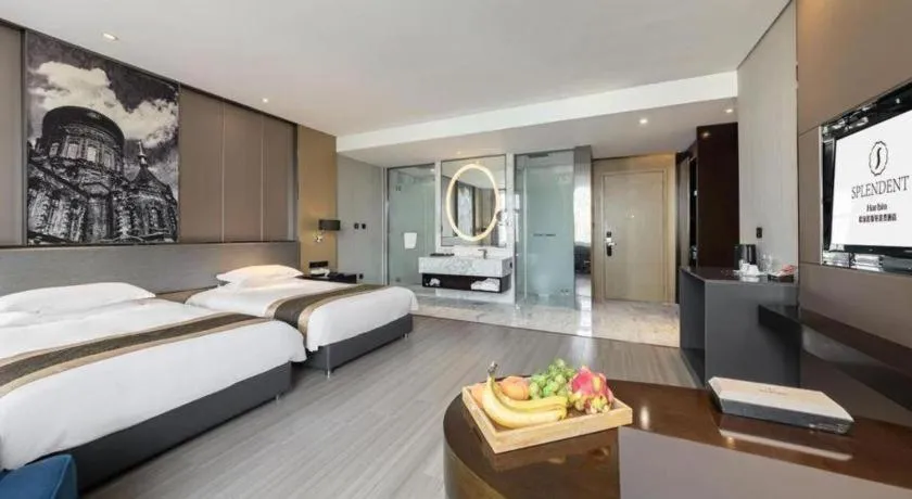 Bed in Harbin Splendent Hotel