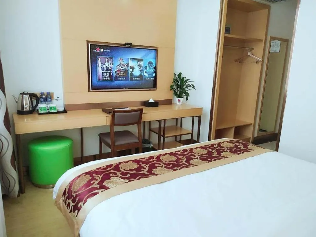 Bed in GreenTree Inn Linxia Niujinhe Avenue Express Hotel