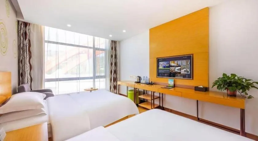 Bed in GreenTree Inn Linxia Niujinhe Avenue Express Hotel