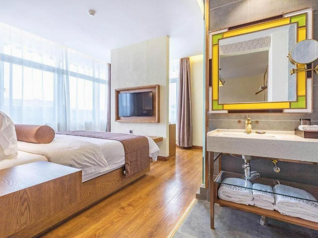 Bed in James Joyce Coffetel Qufu Tourist Center Gulou Street Sankong Scenic Spot