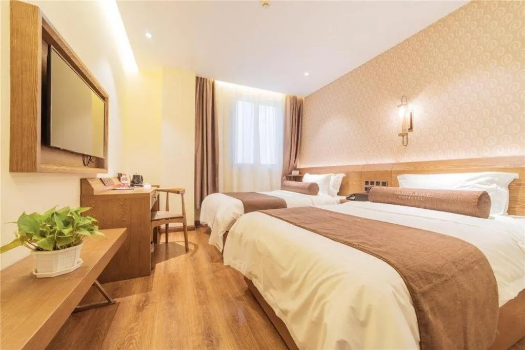 Bed in James Joyce Coffetel Qufu Tourist Center Gulou Street Sankong Scenic Spot