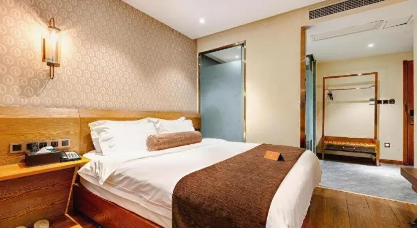 Bed in James Joyce Coffetel Qufu Tourist Center Gulou Street Sankong Scenic Spot