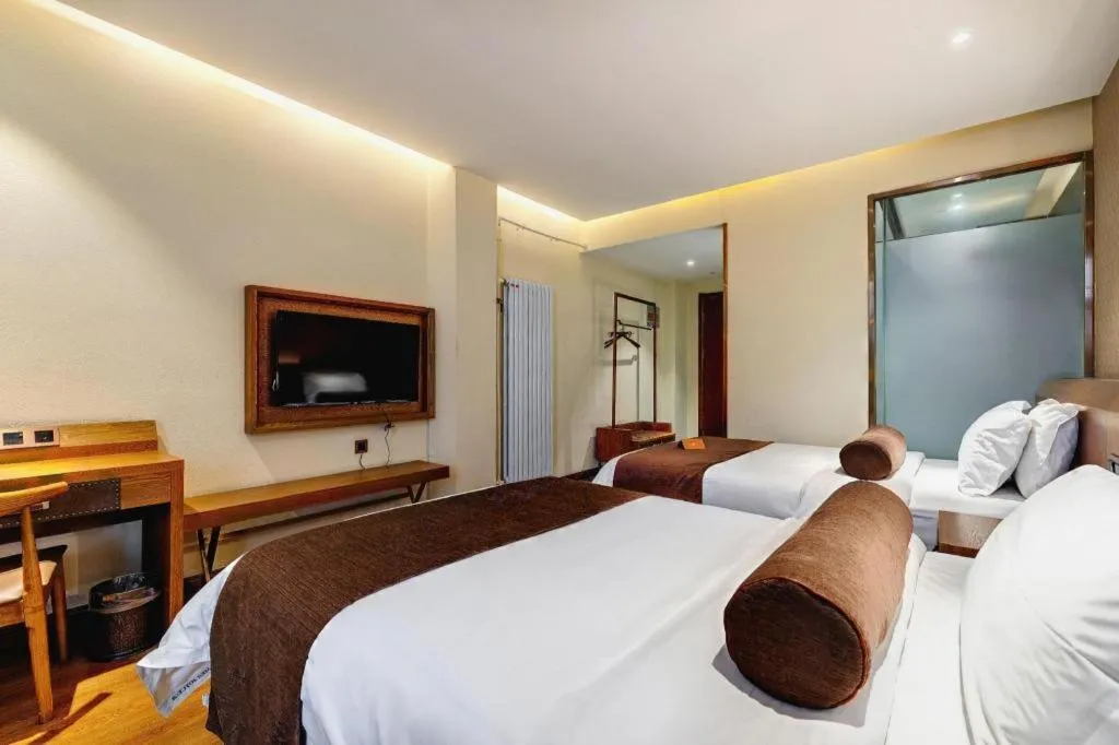 Bed in James Joyce Coffetel Qufu Tourist Center Gulou Street Sankong Scenic Spot