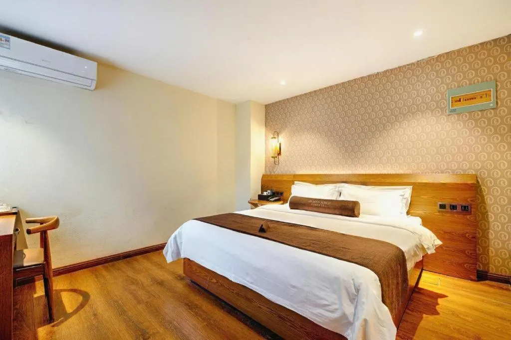 Bed in James Joyce Coffetel Qufu Tourist Center Gulou Street Sankong Scenic Spot