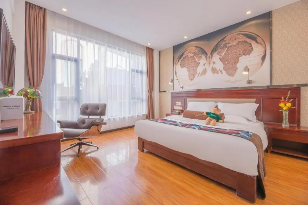 Bed in James Joyce Coffetel Dali Erhai Wetland Park