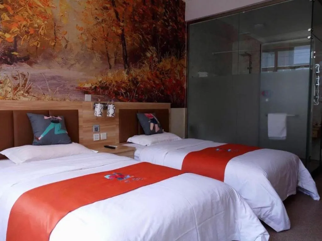 Bed in PAI Hotel Beijing Capital International Airport Linhe Development Zone