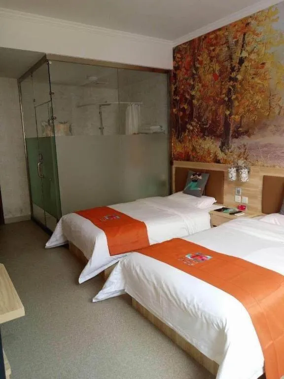 Bed in PAI Hotel Beijing Capital International Airport Linhe Development Zone