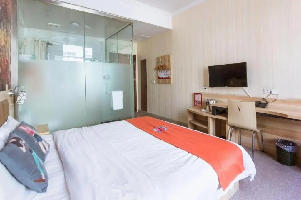 Bed in PAI Hotel Beijing Capital International Airport Linhe Development Zone