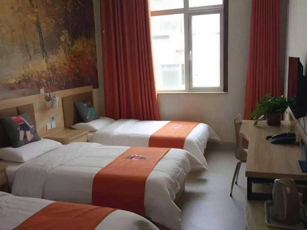 Bed in PAI Hotel Beijing Capital International Airport Linhe Development Zone