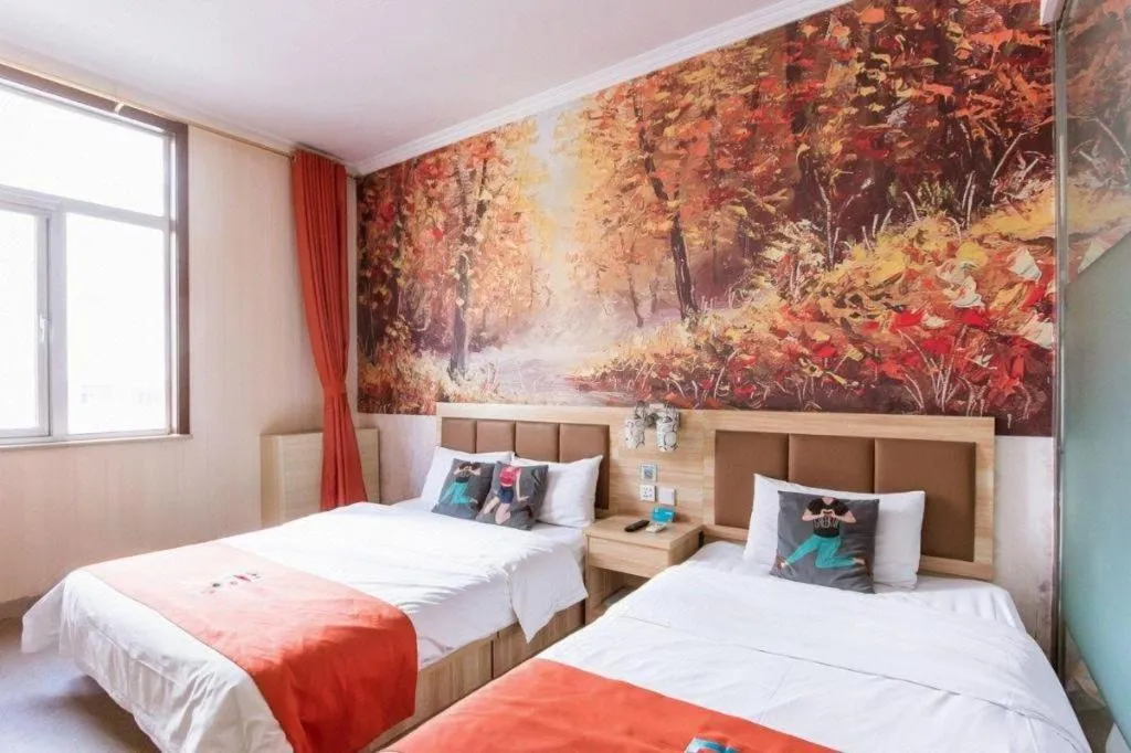 Bed in PAI Hotel Beijing Capital International Airport Linhe Development Zone