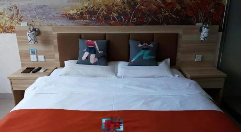 Bed in PAI Hotel Beijing Capital International Airport Linhe Development Zone