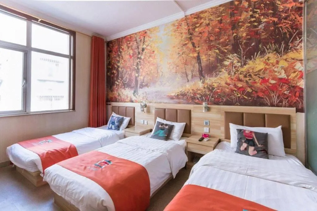 Bed in PAI Hotel Beijing Capital International Airport Linhe Development Zone