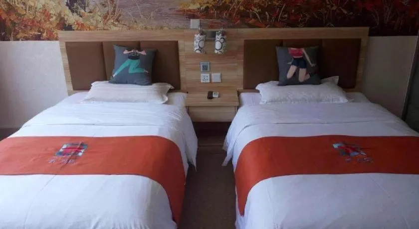 Bed in PAI Hotel Beijing Capital International Airport Linhe Development Zone