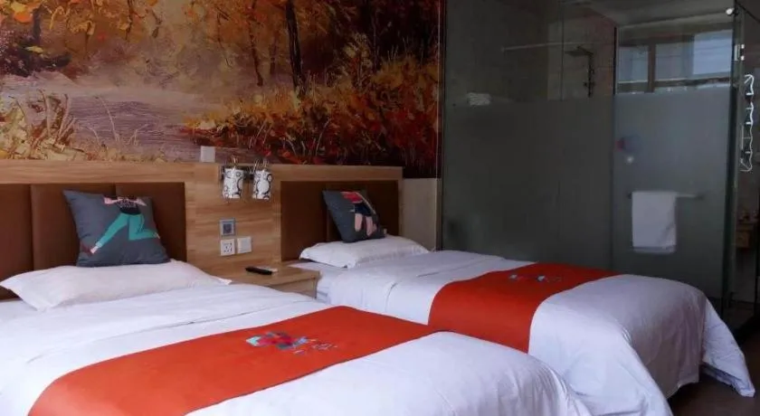 Bed in PAI Hotel Beijing Capital International Airport Linhe Development Zone