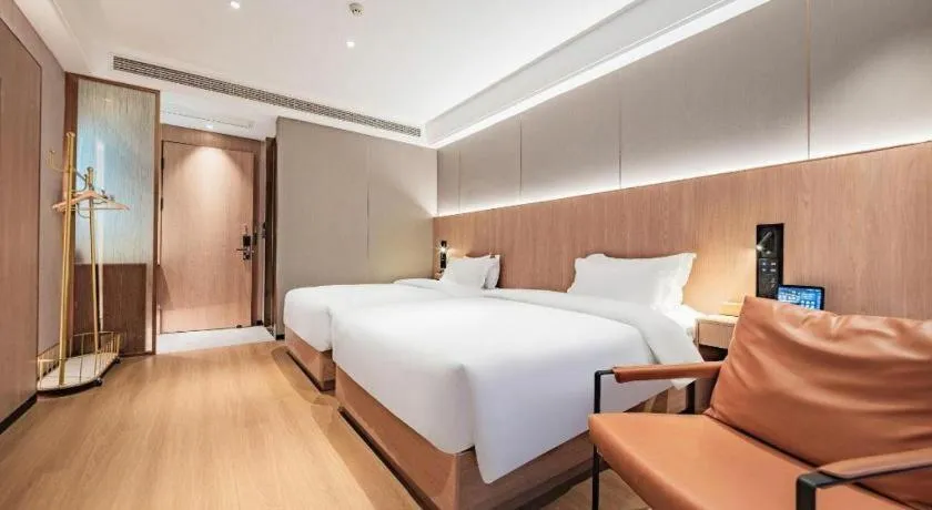 Bed in James Joyce Coffetel Xi'an Laochenggen Hongmiaopo Metro Station