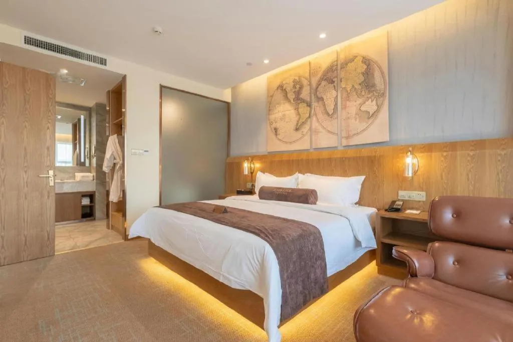 Bed in James Joyce Coffetel Shijiazhuang Century Park Shiji Huamao