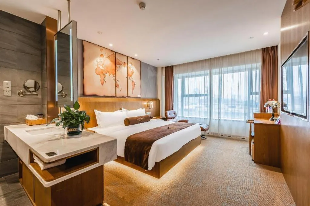 Bed in James Joyce Coffetel Shijiazhuang Century Park Shiji Huamao