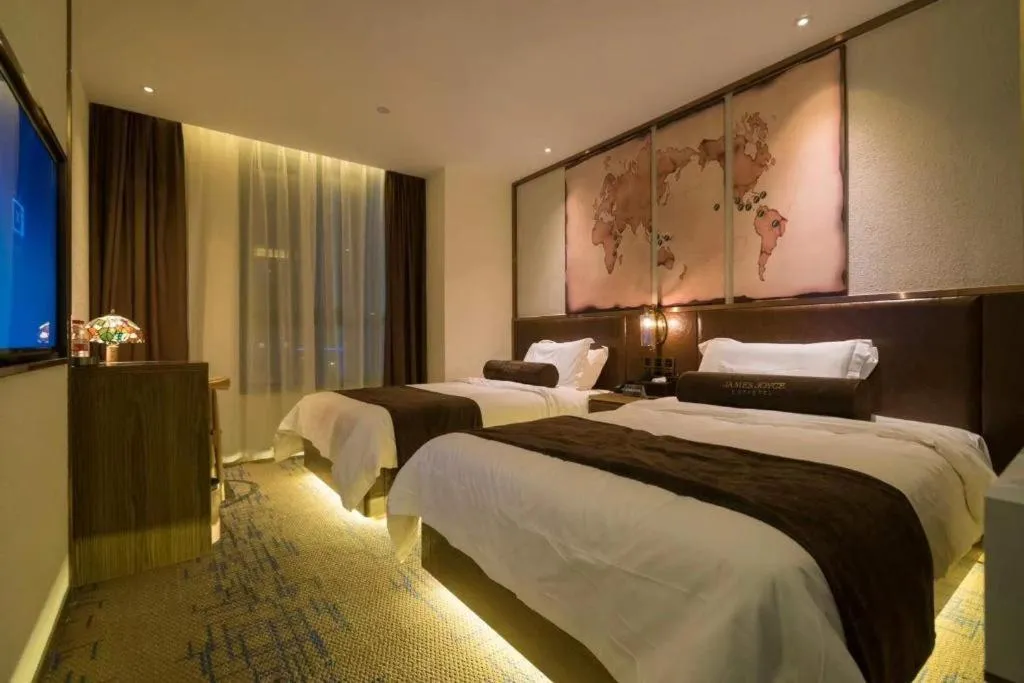 Bed in James Joyce Coffetel Shijiazhuang Century Park Shiji Huamao