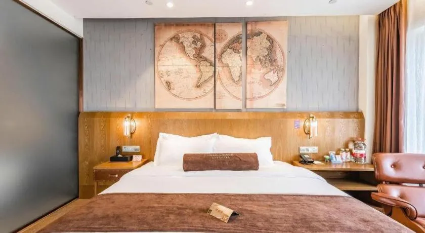 Bed in James Joyce Coffetel Shijiazhuang Century Park Shiji Huamao