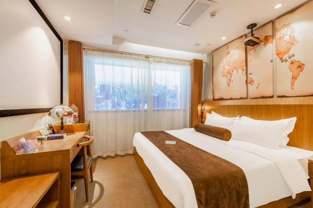 Bed in James Joyce Coffetel Shijiazhuang Century Park Shiji Huamao