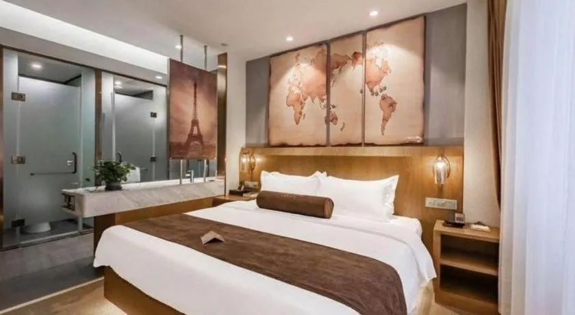 Bed in James Joyce Coffetel Shijiazhuang Century Park Shiji Huamao