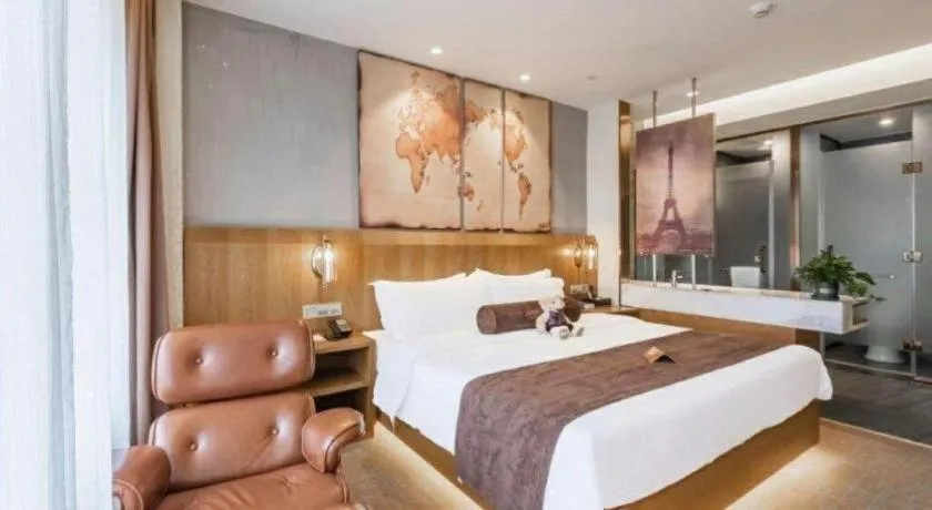 Bed in James Joyce Coffetel Shijiazhuang Century Park Shiji Huamao