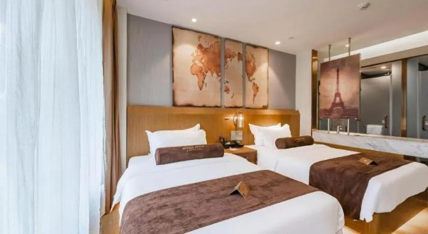 Bed in James Joyce Coffetel Shijiazhuang Century Park Shiji Huamao
