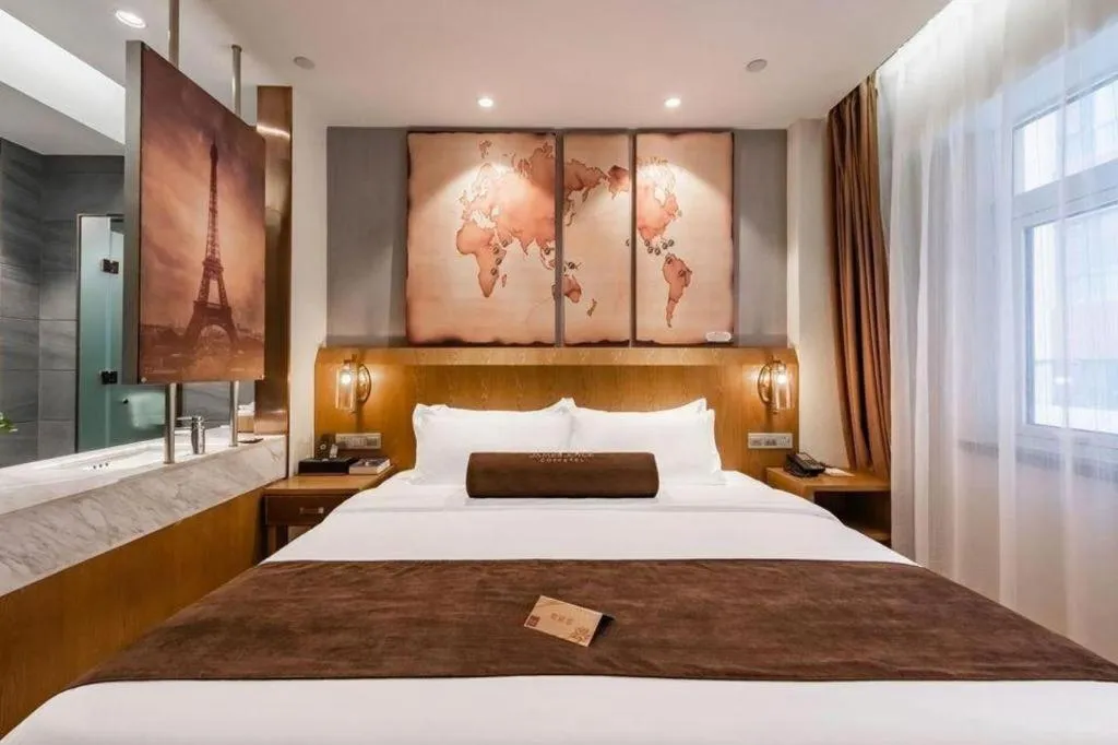 Bed in James Joyce Coffetel Shijiazhuang Century Park Shiji Huamao