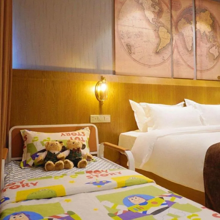 Bed in James Joyce Coffetel Shijiazhuang Century Park Shiji Huamao